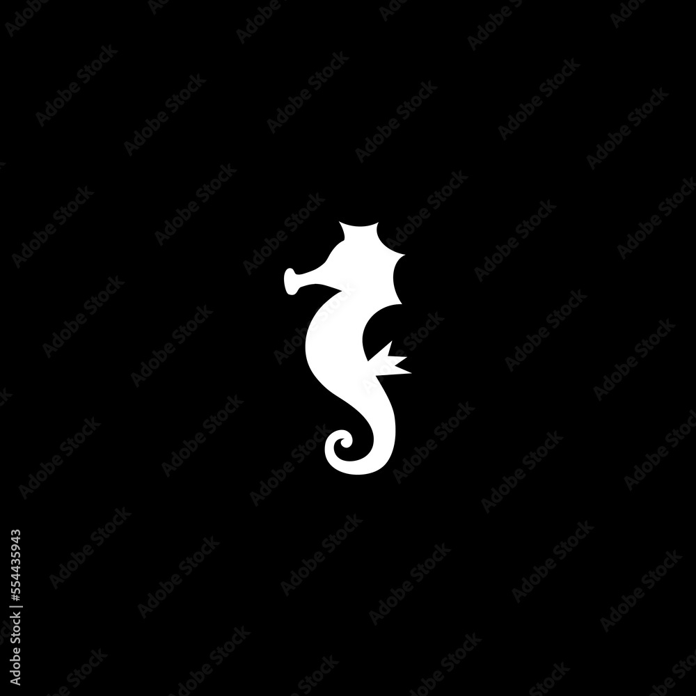 Obraz premium Sea horse icon isolated on dark background