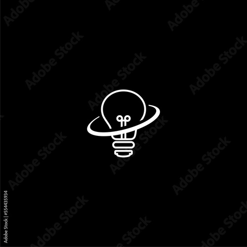 Light bulb logo icon isolated on dark background