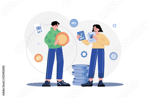 Cryptographic Token Illustration concept on white background