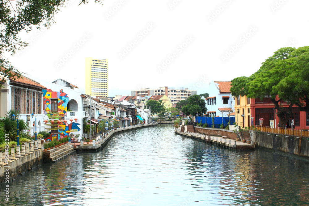 Canal in Melaka, Malaysia