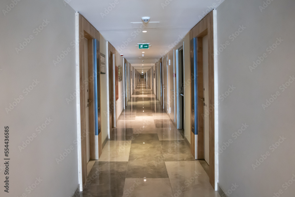 hotel interior, minimalism, corridor