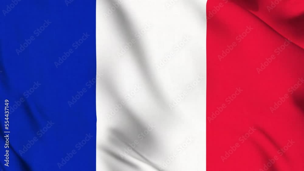 Waving Flag of France video background. Realistic Slow Motion Animation. French flag 4K Loop Motion Graphics. French national holiday, memorial event concept Waving Flag of France video background. Realistic Slow Motion Animation. French flag 4K Loop Motion Graphics. French national holiday, memorial event concept