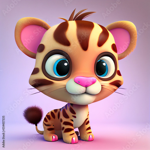 Cute Baby Cheetah Animals Cartoon Character