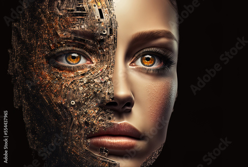 Artificial intelligence component of a digital face. Generative AI