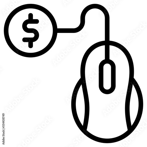 pay per click line icon