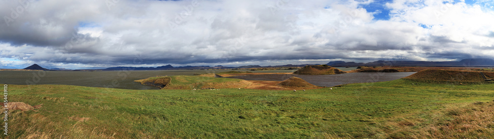 Skutustadagigar pseudo craters near Myvatn lake, Iceland