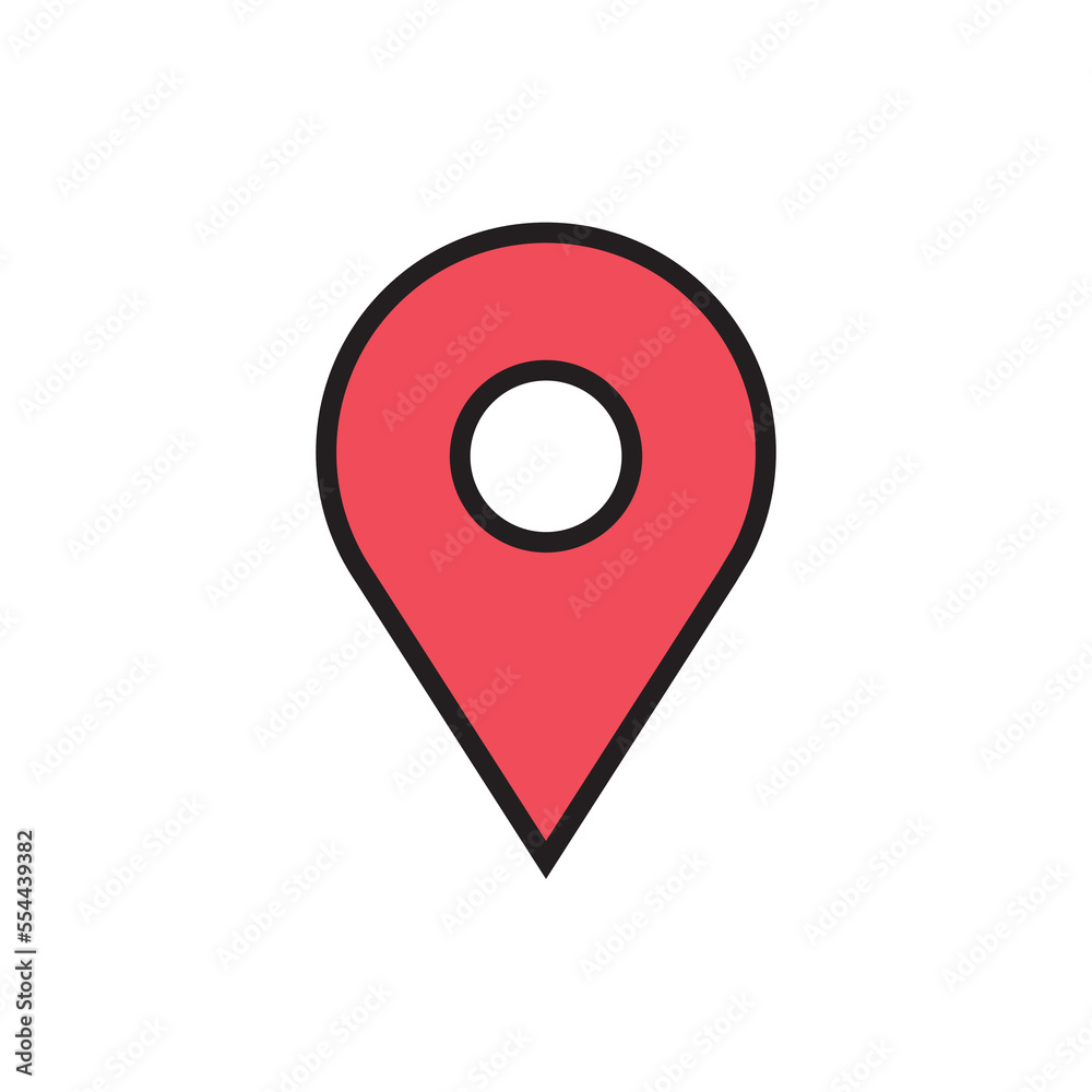 Red map pin location icons. Modern map markers .Vector illustration on a white background Red map pin location icons. Modern map markers .Vector illustration on a white background
