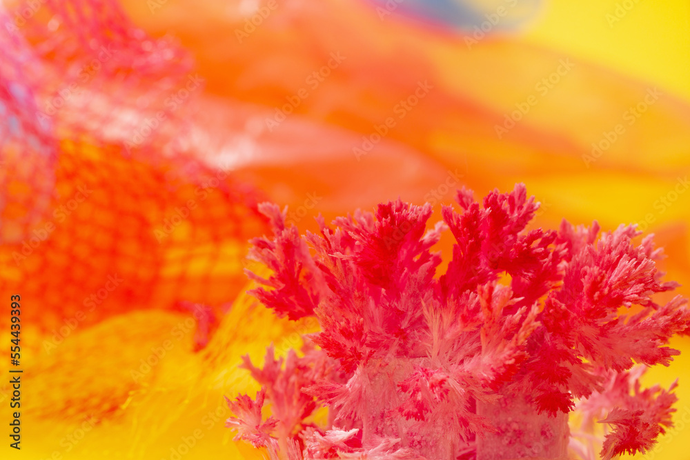pink chemical crystal on colorful abstract background pink chemical crystal on colorful abstract background