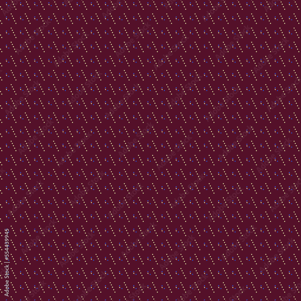 Abstract geometric small blue and yellow polka dot vertical borders isolated on a dark burgundy crimson ground Abstract geometric small blue and yellow polka dot vertical borders isolated on a dark burgundy crimson ground