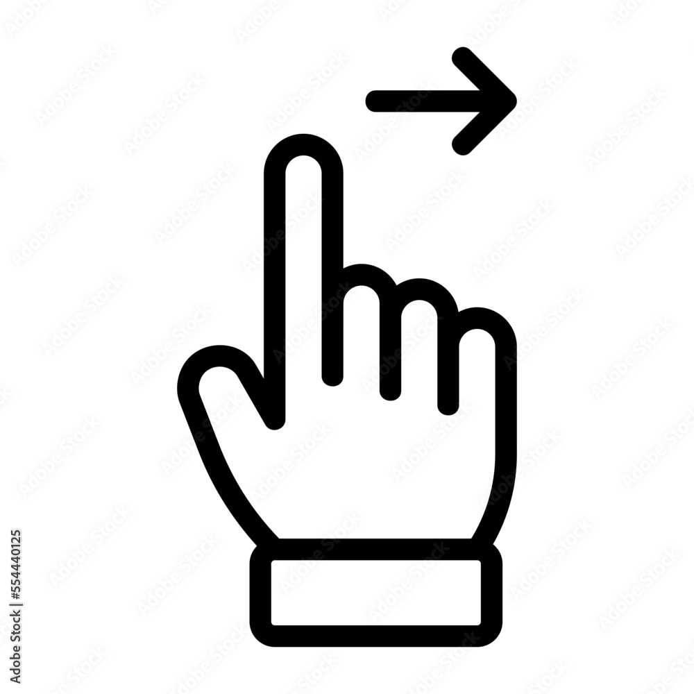 swipe right line icon