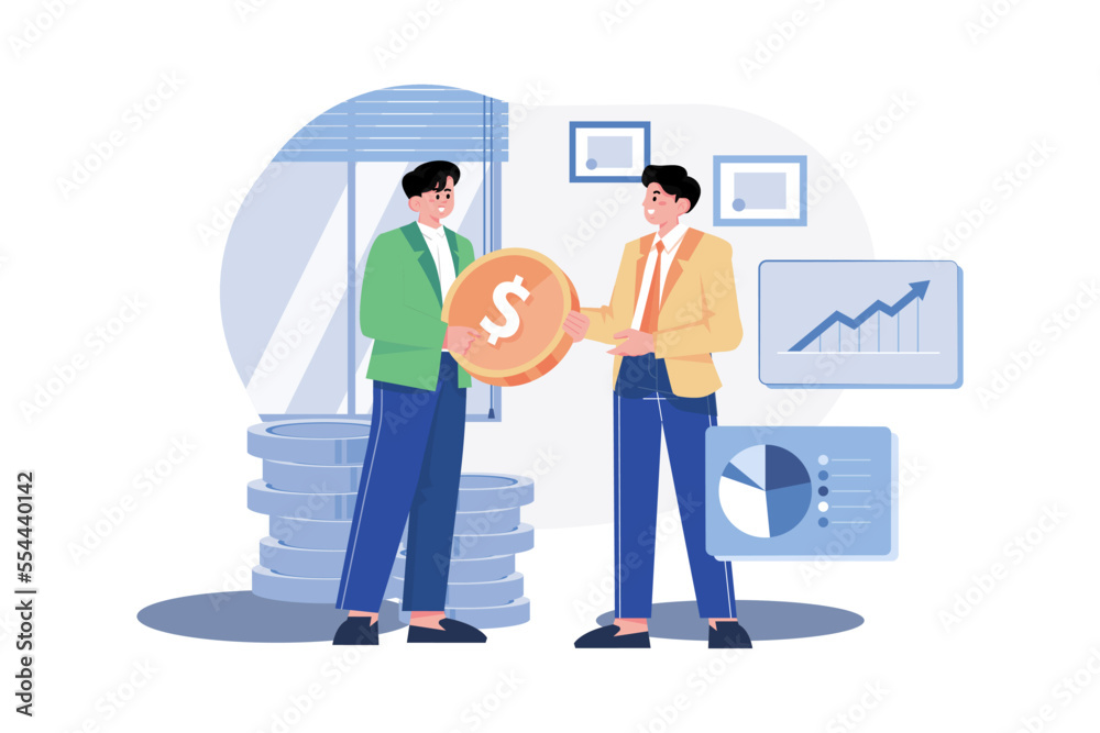Business Investor Giving Finance To Business CEO Business Investor Giving Finance To Business CEO