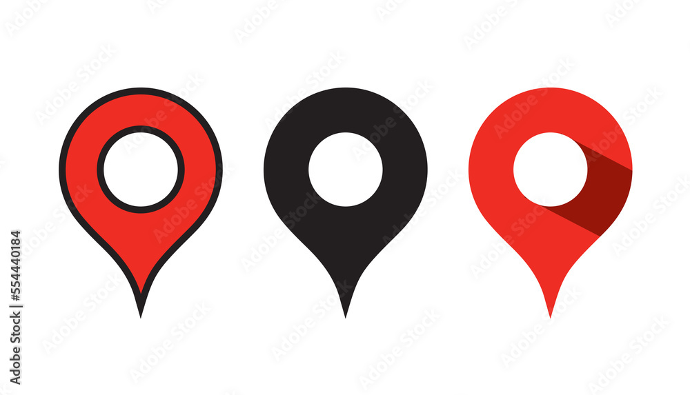 Set of map pin location icons. Modern map markers .Vector illustration on a white background Set of map pin location icons. Modern map markers .Vector illustration on a white background