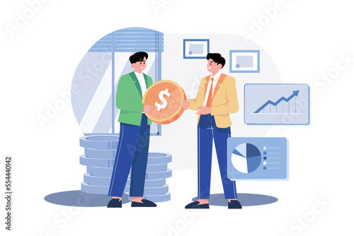 Business Investor Giving Finance To Business CEO