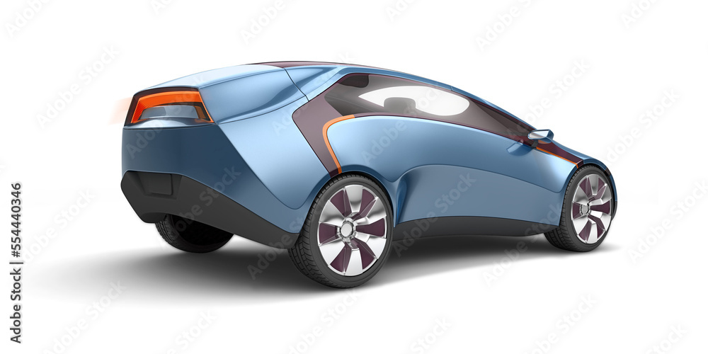 Fototapeta premium Future electric concept car. 3d rendering with soft falling shadows on a transparent background