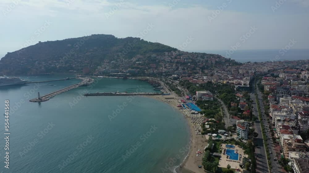 Alanya, Turkey, aerial view of the port and castle  oe01