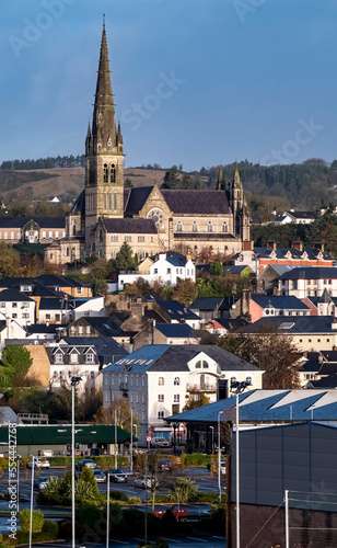 The skyline of Letterkenny, County Donegal- Ireland. All brands and logos removed. photo