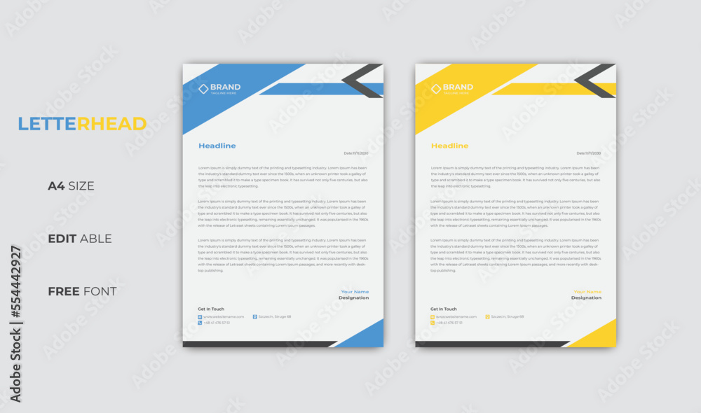 Business style letterhead template design Vector Template For Your Project in Abstract style design. Business style letterhead template design Vector Template For Your Project in Abstract style design.