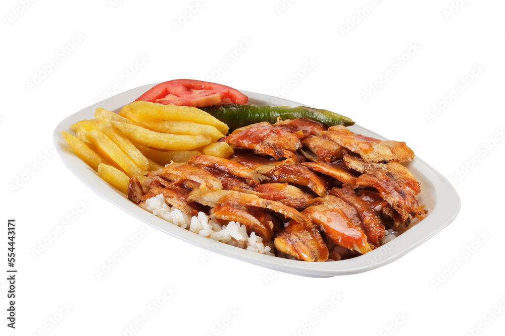 Turkish chicken doner with rice, Tavuk Döner Stock Photo Adobe Stock