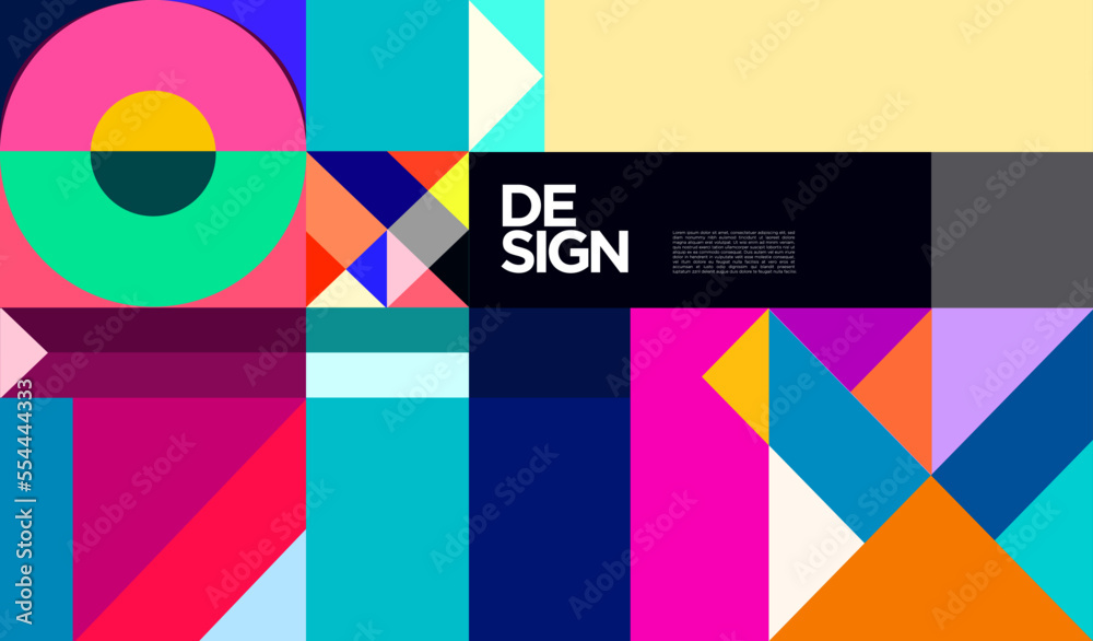 Vector flat abstract geometric colorful background