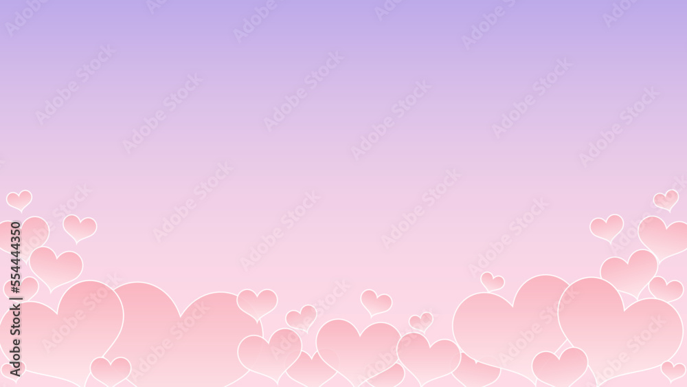 ハートの背景素材,ピンクと紫のグラデーション