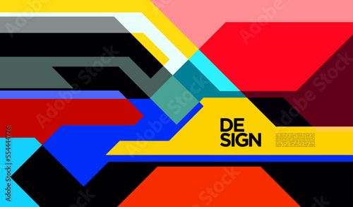 Vector flat abstract geometric colorful background