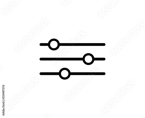 Adjustment button icon. Vector with adjustment level on white background