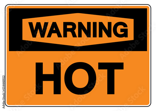 Warning Hot Symbol Sign,Vector Illustration, Isolate On White Background Label. EPS10