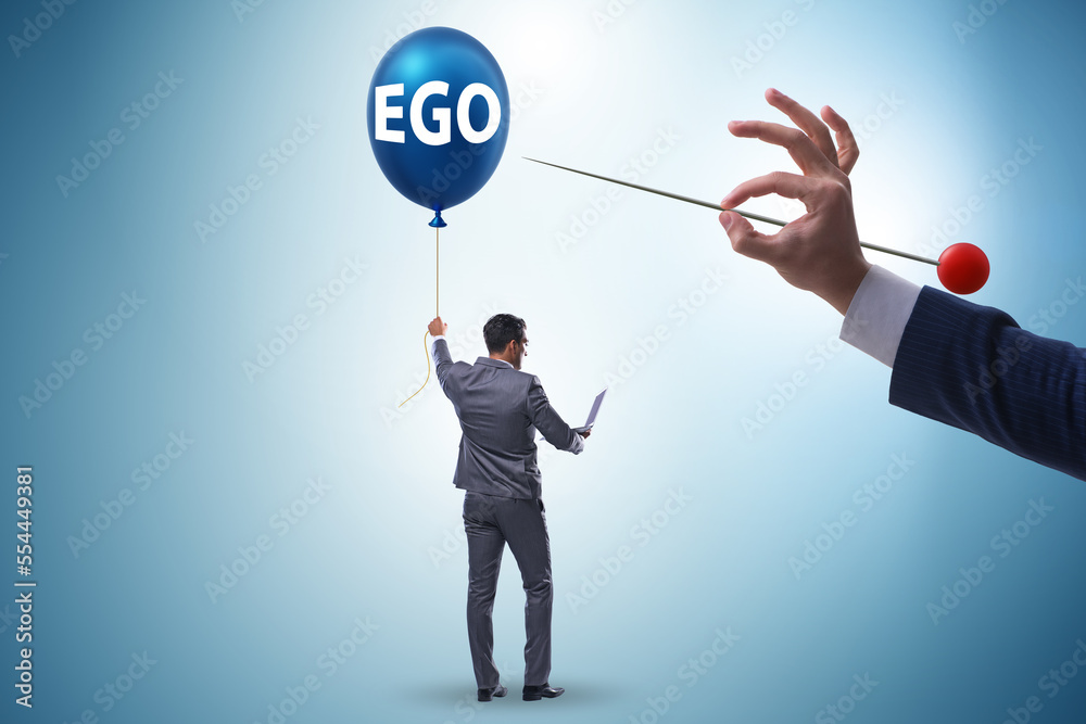 Businessman in excessive ego concept Businessman in excessive ego concept