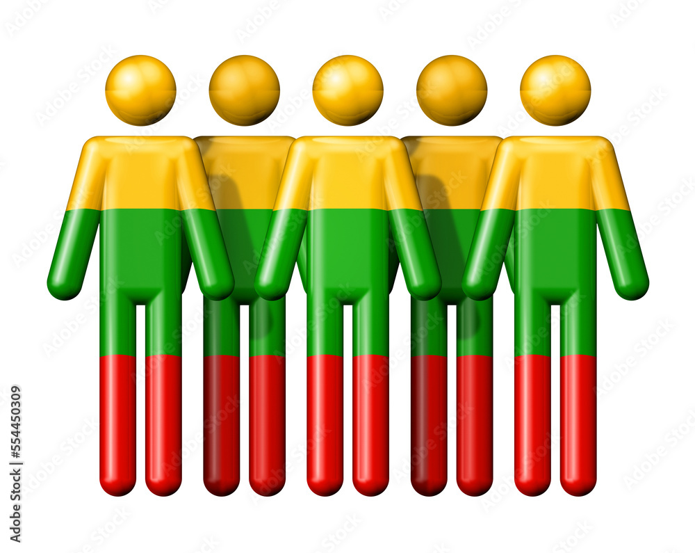 Flag of Lithuania on stick figure Flag of Lithuania on stick figure