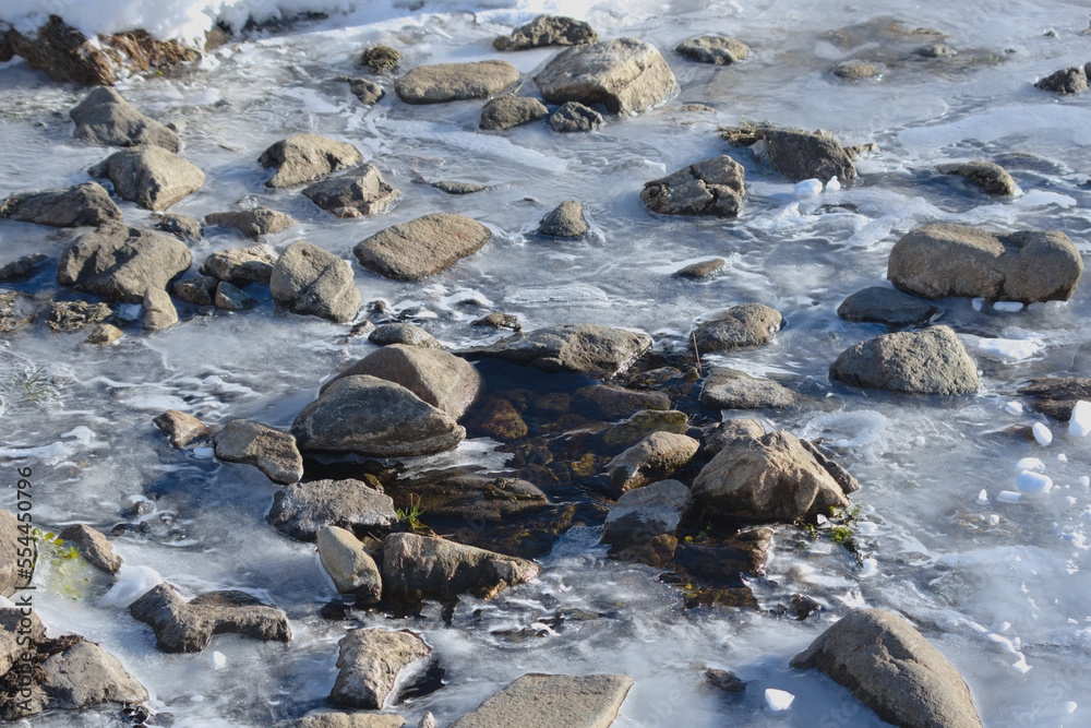 Frozen mountain river Frozen mountain river