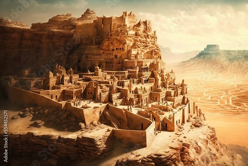 Israel's ancient city of Masada Generative AI photo