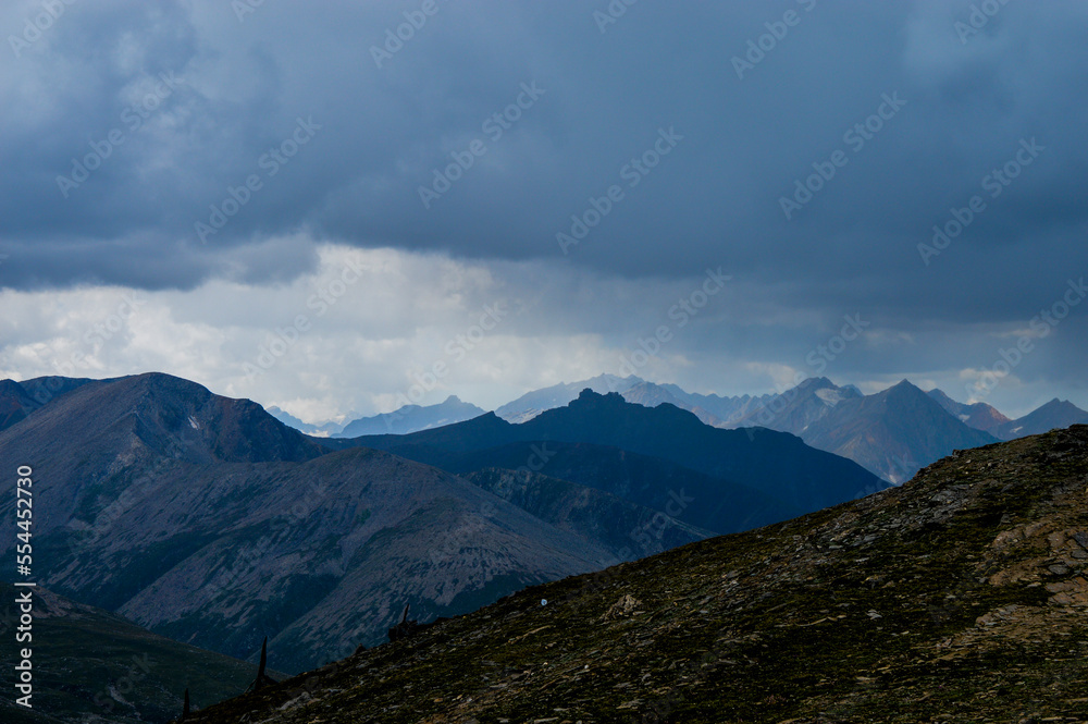 Beautiful mountains and dark clouds