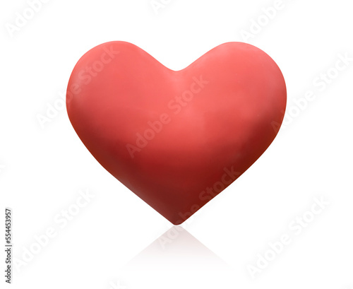 Red heart on a white background