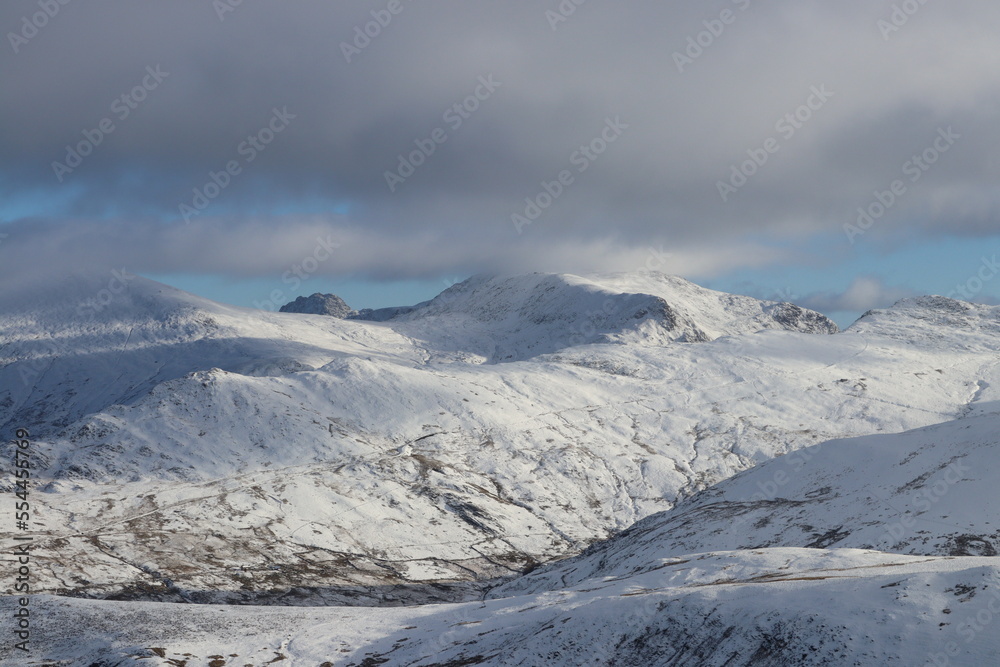 Obraz premium Snowdonia snowdon winter wales glyderau