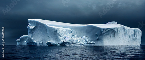 panorama iceberg in polar regions  generative ai illustration