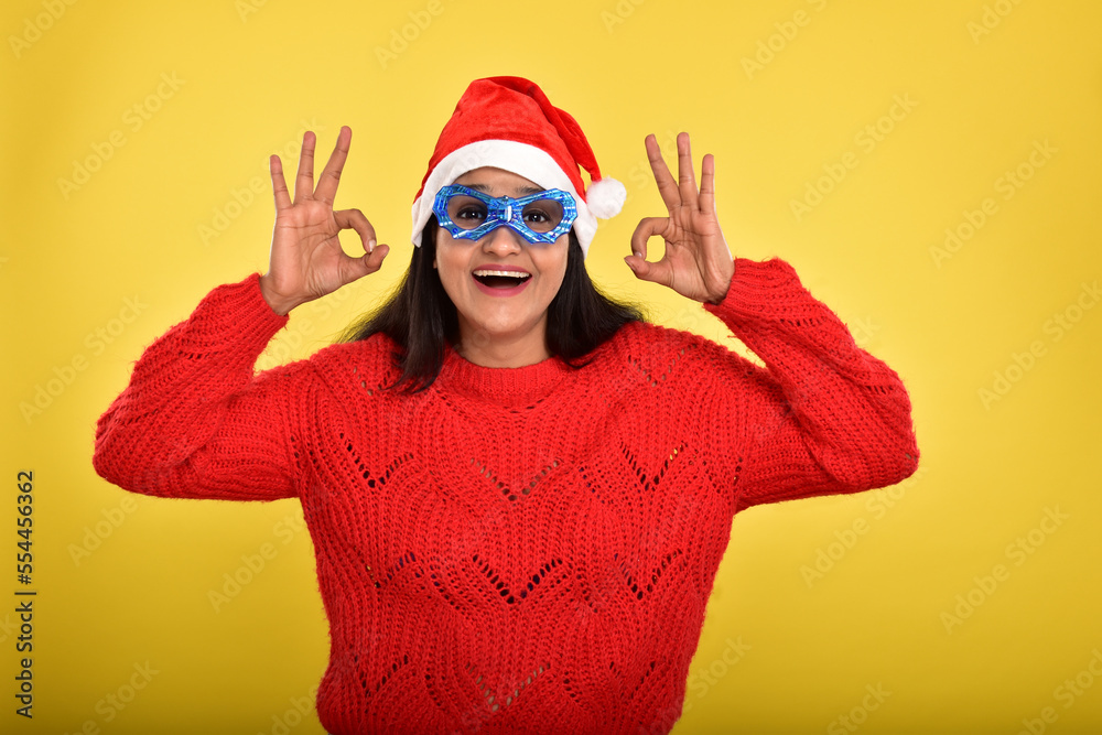 Young Indian Woman celebrating Christmas Young Indian Woman celebrating Christmas