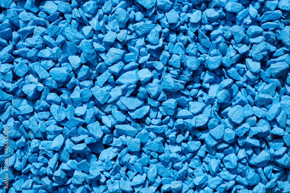 heap of blue rock pieces of natural small mineral rock stones gemstone particles. Decorative Stone pebbles for coating in the garden. close up top view, filled frame heap of blue rock pieces of natural small mineral rock stones gemstone particles. Decorative Stone pebbles for coating in the garden. close up top view, filled frame