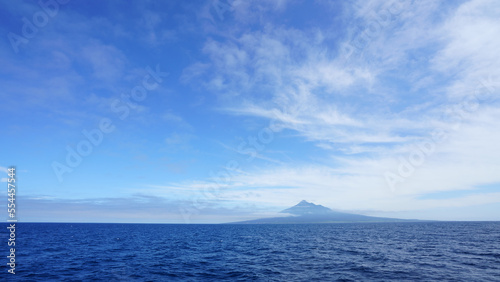 Rishiri island in the blue sea