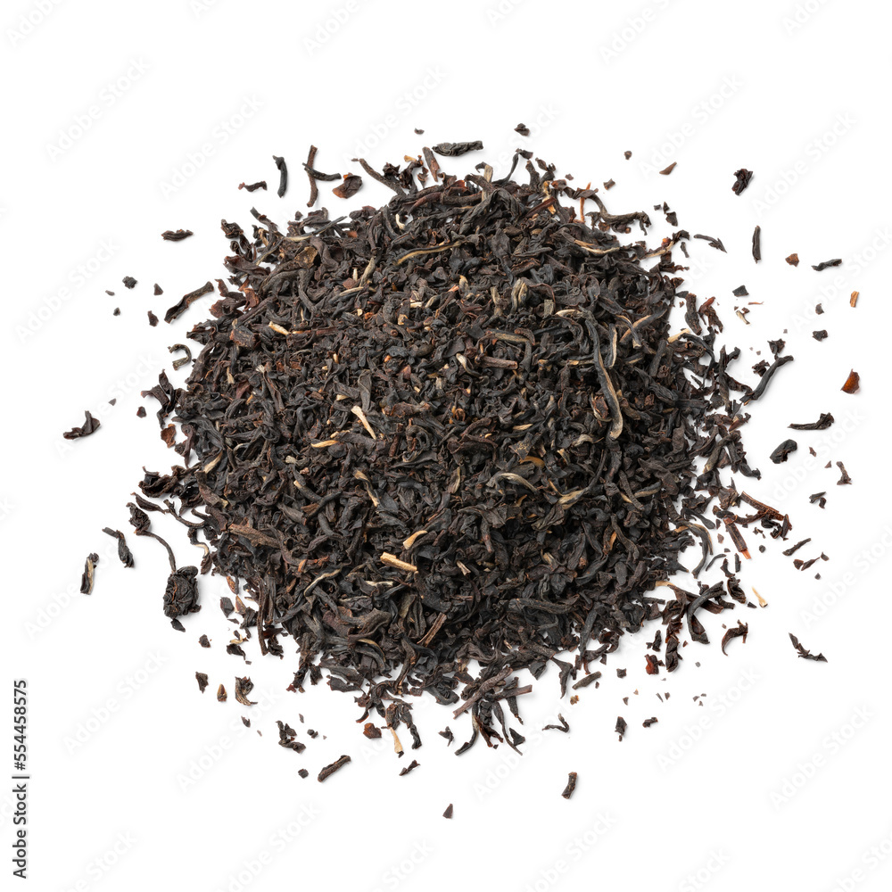 Heap of Golden Garden Estate Ceylon Tea close up isolated on white background Heap of Golden Garden Estate Ceylon Tea close up isolated on white background