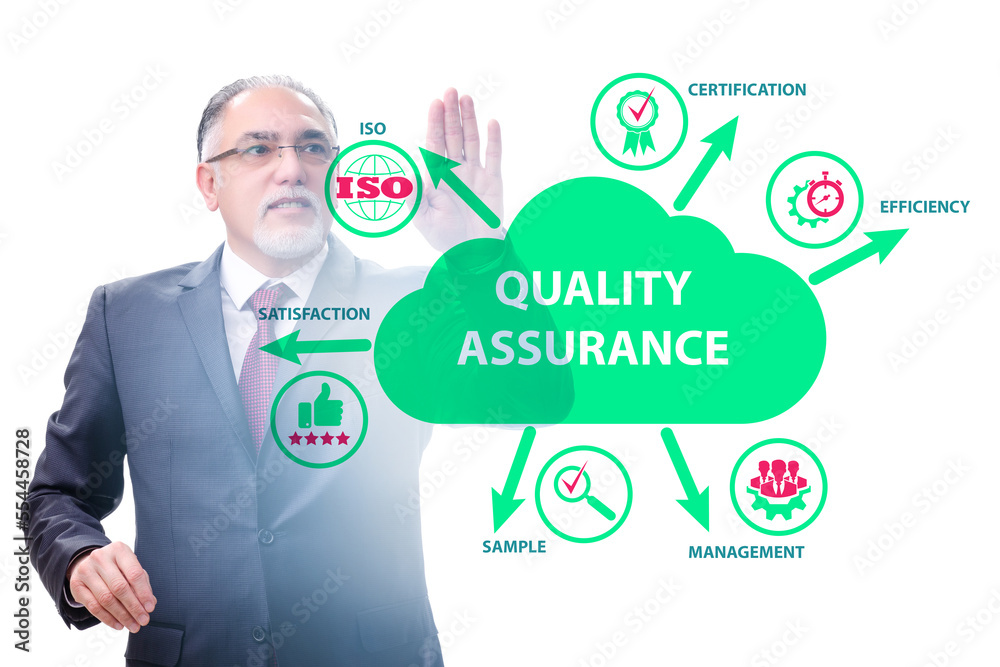 Fototapeta premium Businessman in quality assurance concept
