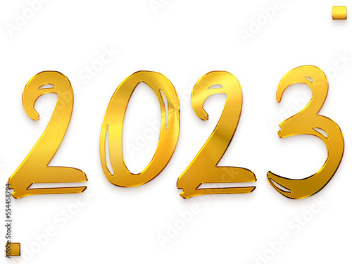 2023 Numbers in Gold Gradient Transparent PNG Typography Text