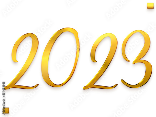 2023 Numbers in Gold Gradient Transparent PNG Stylish Cursive Typography Text