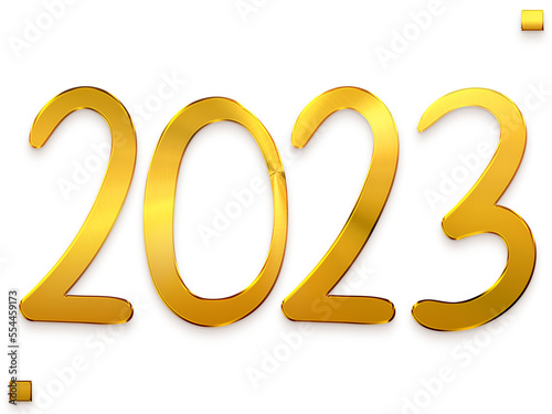 2023 Transparent PNG Bold Alphabetical Golden Text