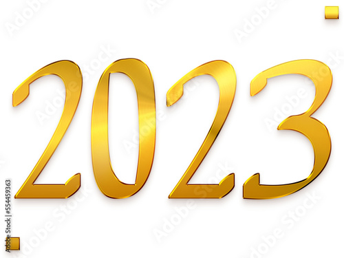 2023 Transparent PNG Typography Golden Text