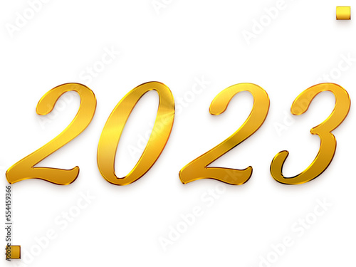 2023 Transparent PNG Bold Typography Golden Text