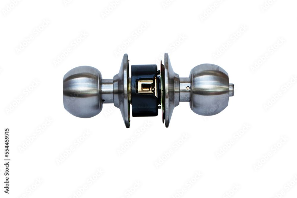 Fototapeta premium Metal door knob Made of aluminum metal, does not rust when exposed to water, strong and safe from being broken. Used to install door in house. Home property security.