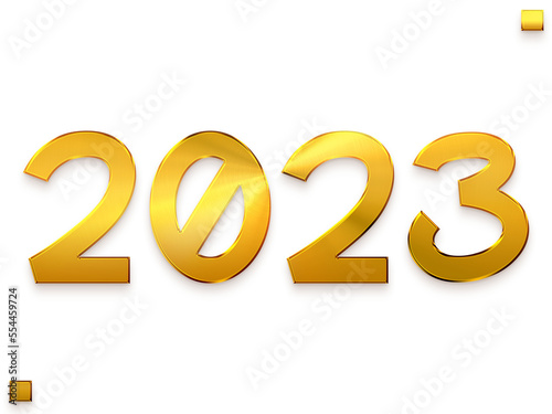 2023 Numbers in Transparent PNG Elegant Gold Bold Typography Minimalistic Golden Text