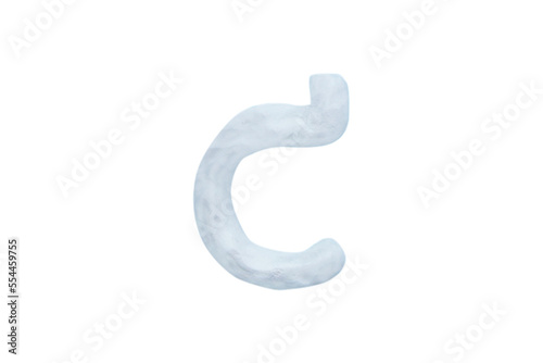  "A" Colour plasticine letter isolated on a white background. English It is a universal language used all over the world. Children's alphabet for education and development of English.