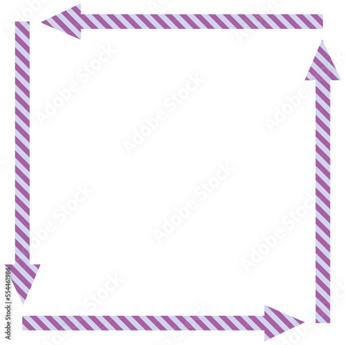 シンプルな紫色の正方形矢印ストライプフレーム素材