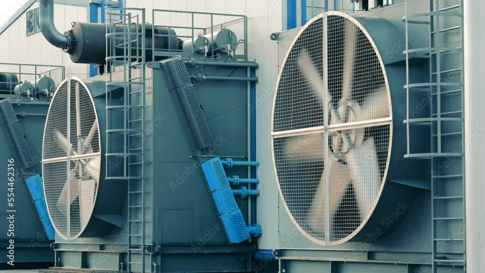 The large cooling blades on the gas pumping station are used to cool the gas